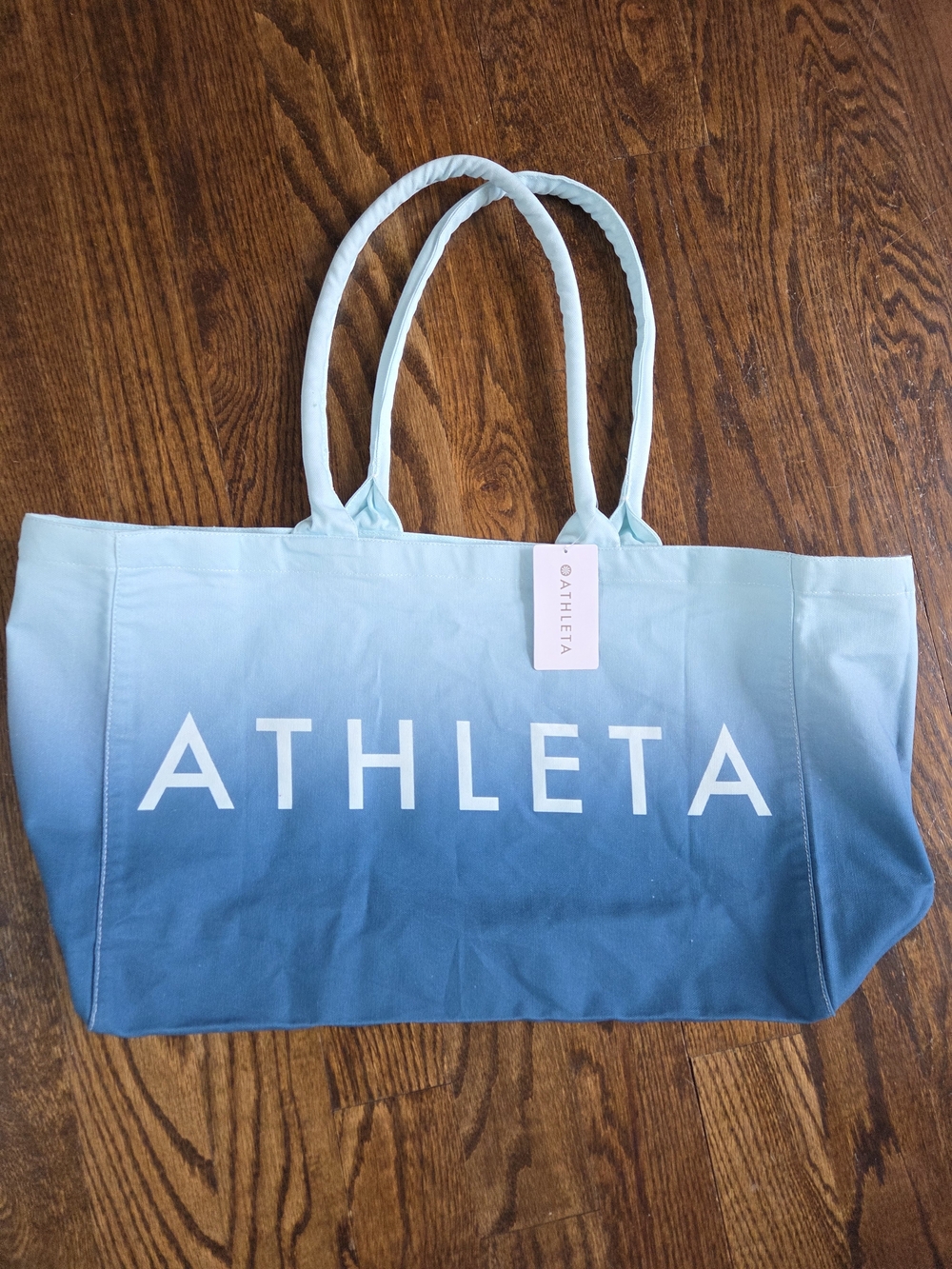 Athleta Ombre Blue Canvas Tote Bag